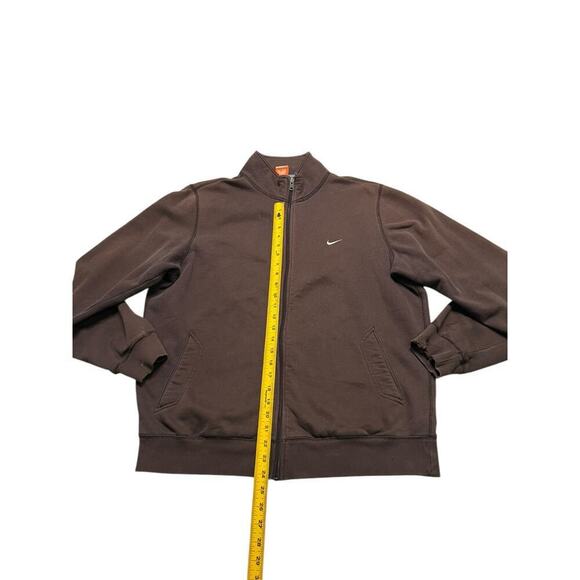 Vintage NIKE The Athletic Dept Mini Swoosh Brown Full Zip Up Sweater Jacket - XL - Picture 7 of 7